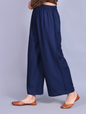 The Fab Villa Relaxed Women Blue Trousers