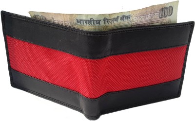 Komto Men Red Genuine Leather Wallet(8 Card Slots)