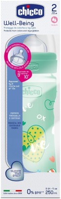 Chicco Bottle Wellbeing Green 250Ml Sil Love In - 250 ml(Green)