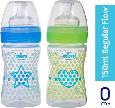 Chicco BIPACK WB BOTTLE150ML STARHEART IN BL/GR - 150 ml(BLUE,GREEN)