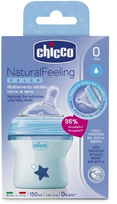 Chicco Naturalfeeling Fbottle 0M+150Ml Blue Col - 150 ml(Blue)