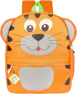 Frantic Premium PU Orange Tiger Kids School/Picnin/Return Gift backpack Bag School Bag(Orange, 16 inch)