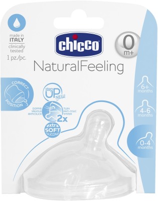 Chicco Teat Natural Feeling 0M+ Silicone Nipple Slow Flow Slow Flow Nipple(Pack of 1 Nipple)