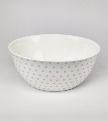 DANDY LINES Bone China Serving Bowl KOREAN Dots Pink(Pack of 4, Pink)