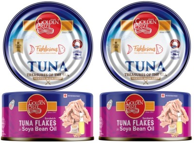 Golden Prize Tuna Sandwich Flakes in Soyabean Oil 185 Gms Each - Pack of 2 Units Sea Foods(185 g, Pack of 2)