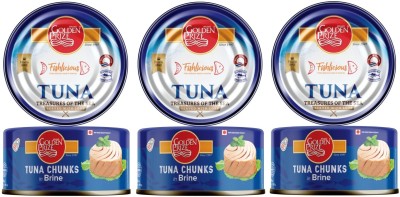 Golden Prize Tuna Chunk In Brine 185Gms Each - Pack of 3 Units Sea Foods(185 g, Pack of 3)