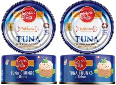 Golden Prize Tuna Chunk In Brine 185Gms Each - Pack of 2 Units Sea Foods(185 g, Pack of 2)