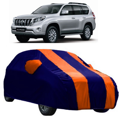 AutoCover Car Cover For Toyota Land Cruiser (With Mirror Pockets)(Orange, Blue)