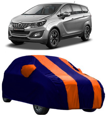 AutoCover Car Cover For Mahindra Marazzo (With Mirror Pockets)(Orange, Blue)