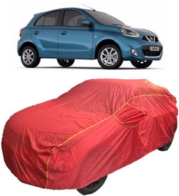 MoTRoX Car Cover For Nissan Micra (With Mirror Pockets)(Red)