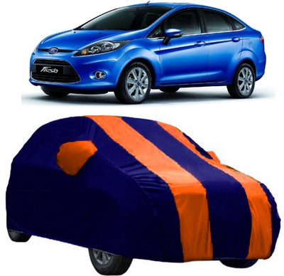 AutoCover Car Cover For Ford Fiesta Classic (With Mirror Pockets)(Orange, Blue)