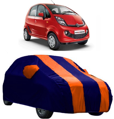 AutoCover Car Cover For Tata Nano (With Mirror Pockets)(Orange, Blue)