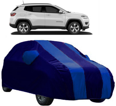 AutoKick Car Cover For Jeep Compass (With Mirror Pockets)(Blue)