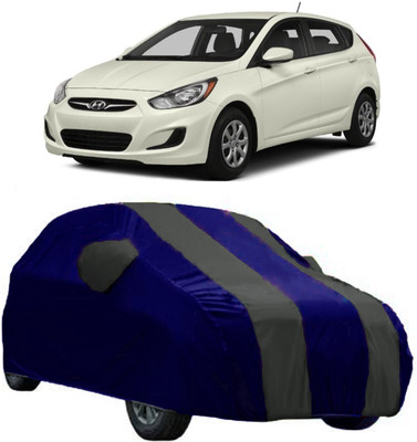 AutoCover Car Cover For Hyundai Accent (With Mirror Pockets)(Grey, Blue)