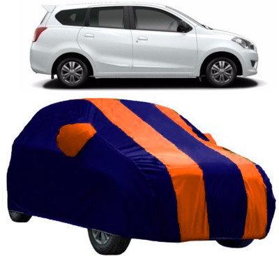 AutoCover Car Cover For Nissan Go (With Mirror Pockets)(Orange, Blue)