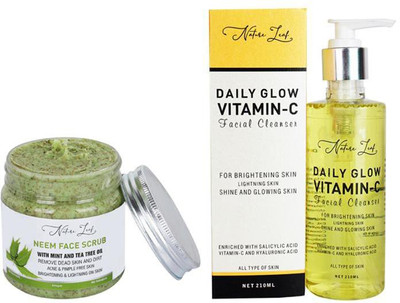 nature leaf Combo of Neem Face Scrub with Mint and Tea Tree Oil Scrub(2 Items in the set)