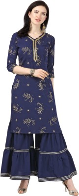 helppyindia Women Kurta Sharara Set