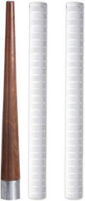 Kiraro Set of 2Cricket Bat Handle Replacement Grip with 1Cricket Bat Handle Gripper Cone(White, Pack of 3)
