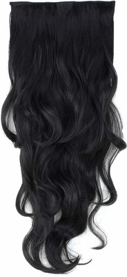 SAMYAK Clip-in Black Wavy/Curly Hair Extension