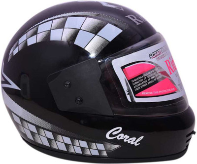 RIDER FULL FACE STAR GREY Motorbike Helmet(BLACK & GREY)