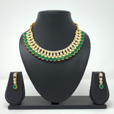 SUPERSHOP Alloy Gold-plated Green Jewellery Set(Pack of 1)