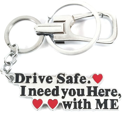 Isk Drive safe massage silver Black locking Key Chain