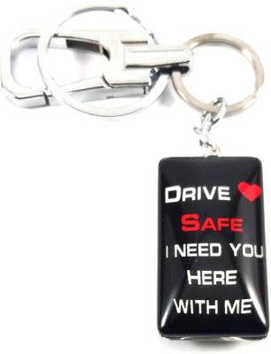 Isk drive safe I Need You Here with me massage. from both sides same black color Key Chain