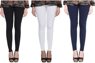 SwaNit Ankle Length  Western Wear Legging(Dark Blue, White, Black, Solid)