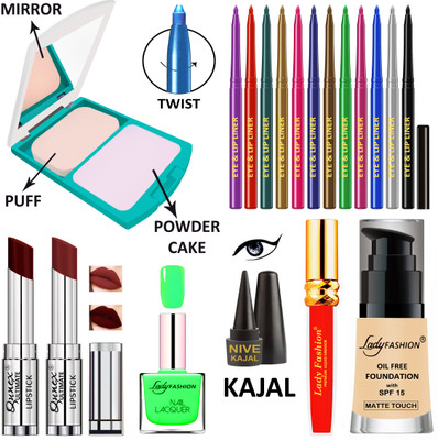 Lady FASHION 19 In One Bridal Makeup kit MKB10B92(Pack of 19)