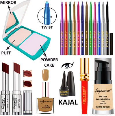Lady FASHION 19 In One Bridal Makeup kit MKB10B74(Pack of 19)