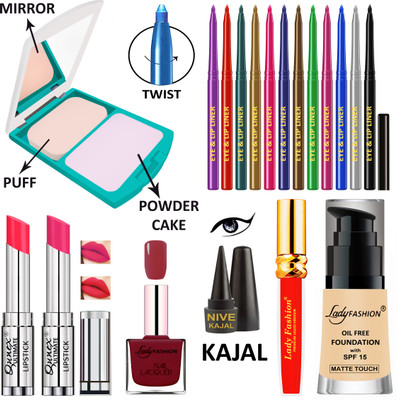 Lady FASHION 19 In One Bridal Makeup kit MKB10B33(Pack of 19)