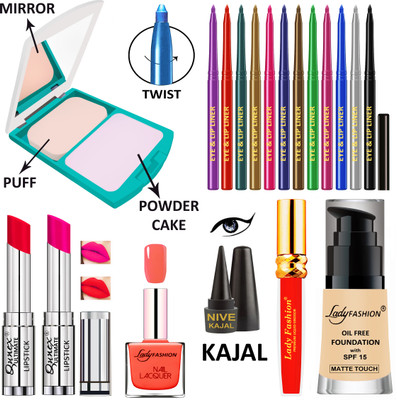Lady FASHION 19 In One Bridal Makeup kit MKB10B34(Pack of 19)