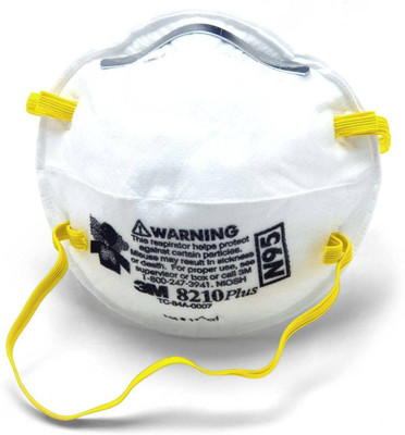 3M 8210 N95 General Use Respirator Mask Pack of 1 Piece(Free Size, Pack of 1)