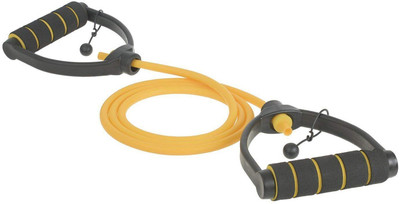 Vaquita Fully Adjustable Toning Tube With Non-Slip Foam Grip Handles Resistance Tube Resistance Tube(Yellow)