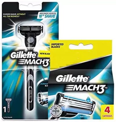 Gillette Cartridges Blade With Razor (5 Cartridges + 1 Razor Handle)(Pack of 2)