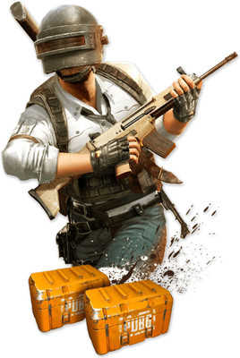 DivineDesigns 41 cm PubG Gun Boy Sticker Self Adhesive Sticker(Pack of 1)