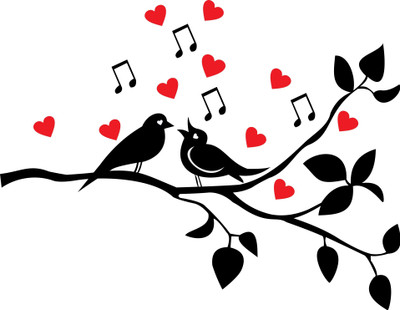 Divine studio 70 cm Love Birds decorative wall sticker Self Adhesive Sticker(Pack of 1)