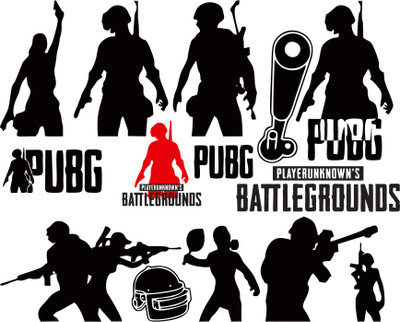 DivineDesigns 56 cm PubG Red Battleground's Sticker Self Adhesive Sticker(Pack of 1)