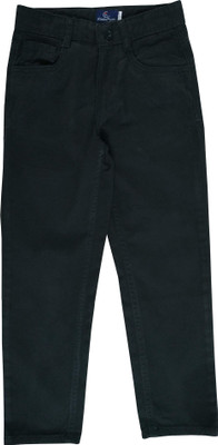 KiddoPanti Regular Fit Boys Black Trousers