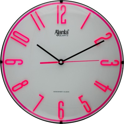 AJANTA Analog 30 cm X 30 cm Wall Clock(Pink, With Glass, Standard)