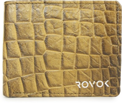 Rovok Men Yellow Genuine Leather Wallet(3 Card Slots)