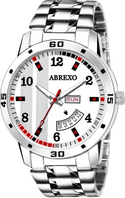 ABREXO Printed White Day and Date Analog Watch  - For Boys