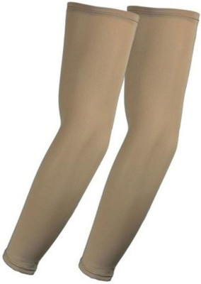 GLUCKLICH Cotton Arm Sleeve For Men & Women(Free, Beige)