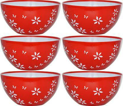 Cutting EDGE Polypropylene Soup Bowl 350 ml Double Moulding Premium Microwaveable Plastic Soup Bowl(Pack of 6, Red)