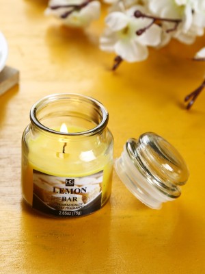 Hosley Lemon Bar Fragrance Jar Perfect for Home Decor|Burn Time 15 Hours Candle(Yellow, Pack of 1)