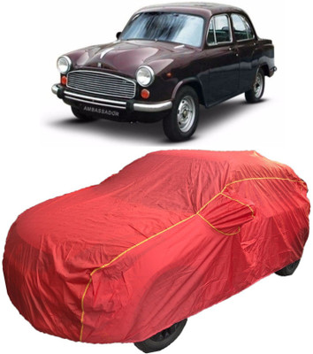MoTRoX Car Cover For HM Ambassador MPFi (With Mirror Pockets)(Red)