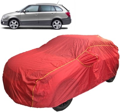 MoTRoX Car Cover For Skoda Fabia Scout (With Mirror Pockets)(Red)