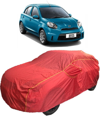 MoTRoX Car Cover For Nissan Micra Active (With Mirror Pockets)(Red)