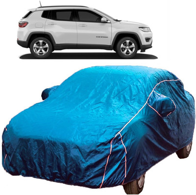 MoTRoX Car Cover For Jeep Compass (With Mirror Pockets)(Blue)