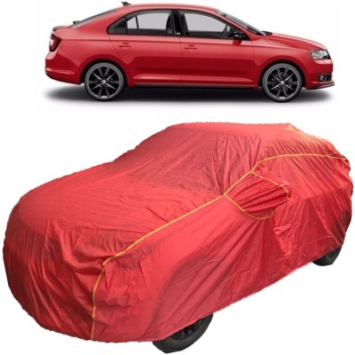 MoTRoX Car Cover For Skoda Rapid (With Mirror Pockets)(Red)